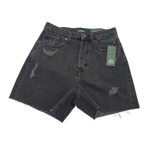 Wild Fable Womens High-Waisted Black Distressed Denim Shorts Size 2. NWT
